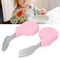thumbnail image 3 of Juego De Tenedor Y Cuchara De Entrenamiento, Utensilios De Entrenamiento Para Bebés De Acero Inoxidable Con Tenedor Para Regalo Para Comer Alimentos Para Niños, 3 of 8