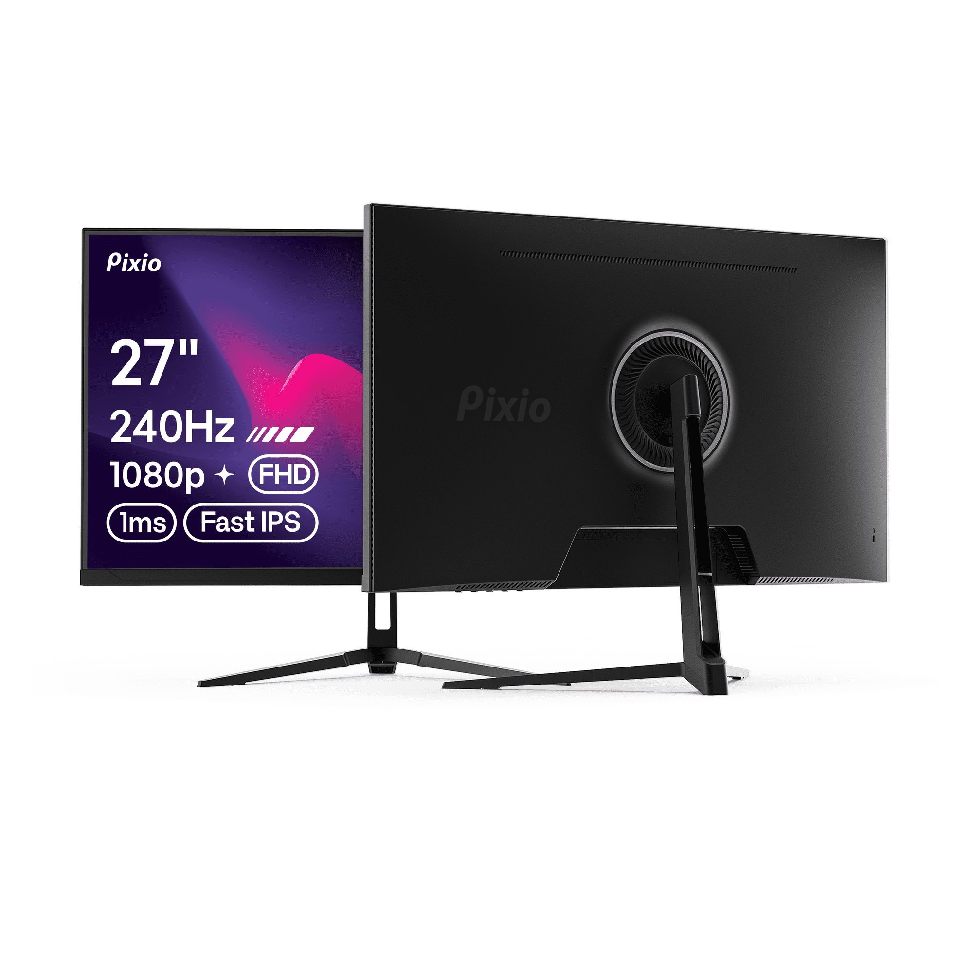 Pixio PX279 Wave 27 inch 240Hz Refresh Rate FHD 1080p Resolution Fast IPS Panel 1ms GTG Resonse Time Gaming Monitor with Adaptive Sync