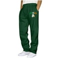 thumbnail image 2 of Mens Sweatpants with Pockets Men St. Patrick's Day Print Fashion Drawstring Elastic Waist Solid Color Casual Sweat Length Pants Green M, 2 of 5