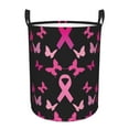 thumbnail image 1 of Balery Breast Cancer Cesta de ropa redonda con asas, impermeable, independiente, para ropa, juguetes, dormitorio y familia-Small, 1 of 6