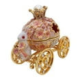 thumbnail image 4 of Joyero con forma de carruaje de conejo, figura pequeña para mujer, para anillos, collares y pendientes. Rosa, 4 of 9
