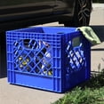 thumbnail image 5 of MIRAMAR Milk Crate, Stackable Plastic Storage Bin with Handles, 16 Qt, Blue, 4 Pack, 5 of 6