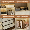 thumbnail image 2 of Homieasy Closet system with 10 wooden drawers, 6 hanging rods and corner tower, corner closet system with hanging, 100" L-shaped walk-in wardrobe organizer, 2000+ lbs capacity, set of 5, White Oak, 2 of 7