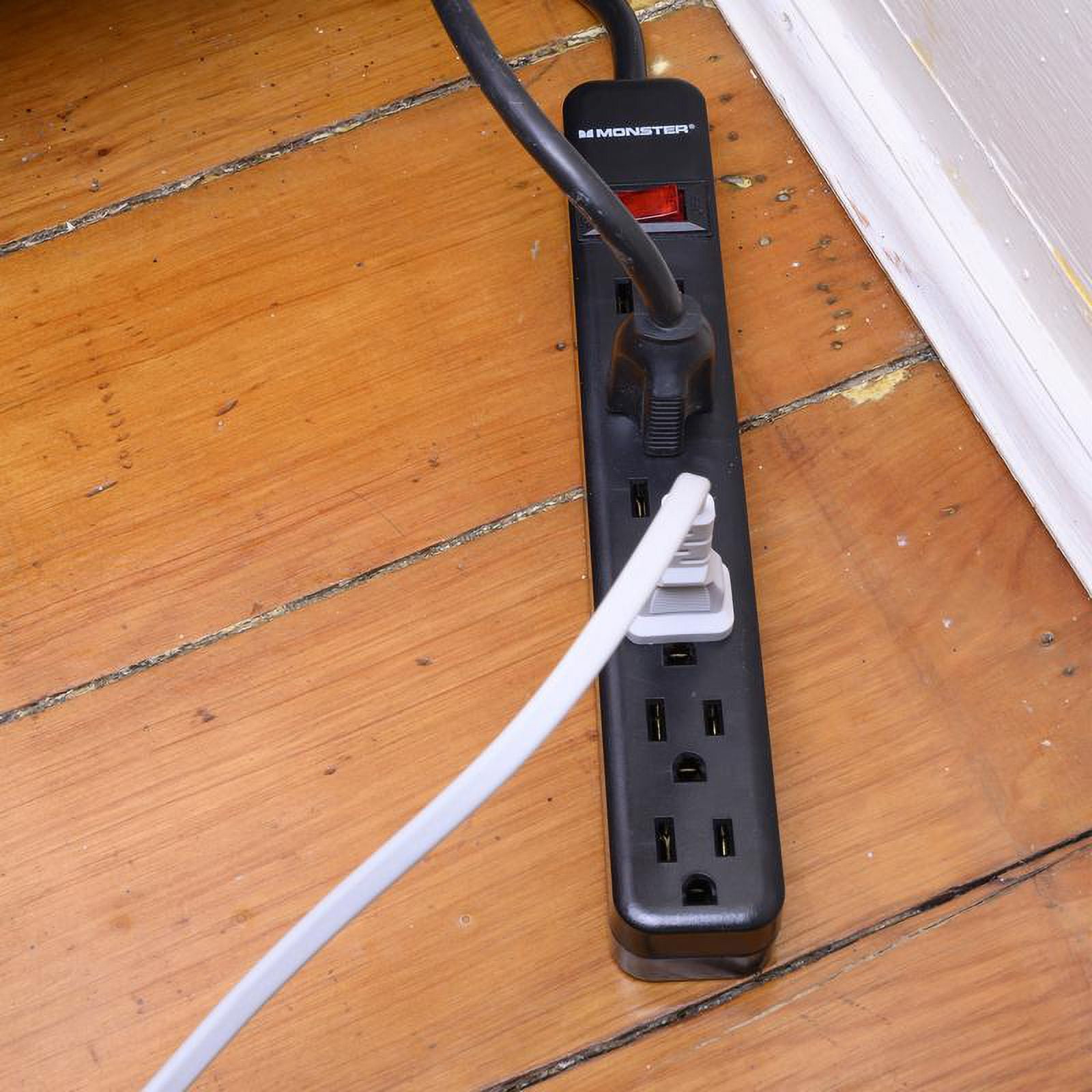 Monster 3001099 2 ft. 6 Outlets Power Strip with Surge Protection, Black