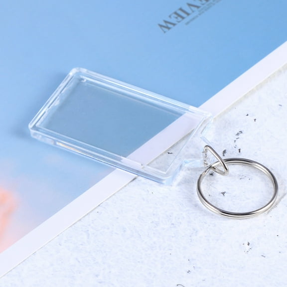 Soimiss 50Pcs Clear Photo Keychain for Blank Inserts Multifunctional Personal Family