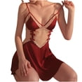 thumbnail image 2 of FRSASU Plus size Pajamas Women's Underwear Mesh Lace Slip Nightdress Home Wear Red XL(XL), 2 of 3