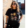 thumbnail image 3 of Cartoon Mushroom T Shirts for Women Short Sleeve Cotton Crewneck T-Shirt Flowers Sun Tee Tops Casual Basic T-Shirts, XS-5XL Black L, 3 of 7