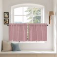 thumbnail image 3 of Vintage Nude Pink Tier Curtains, Farmhouse Retro Solid Color Linen Texture Light Filtering Kitchen Curtains, 2Pcs Rod Pocket Half Window Treatments Panels for Sink Cafe Cabinet Camper 27.5x36 Inches, 3 of 9