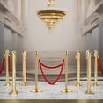 thumbnail image 2 of Towallmark Elegant Gold Stanchion Posts Set - 6 Posts with 4 Red Ropes, Stainless Steel, 37.5 Inch Tall, Weighted Base, 5ft Rope for Queue Control, VIP Events, Hotels, Banks, Red Carpet Entry, 2 of 9