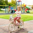 thumbnail image 6 of 16/18 Inch Bike Kids Bicycle with Basket, Girls Bikes Ages 5-10, Kids Bicycles with Front and Rear Brakes, Kid Bike with Training Wheels, Kickstand, Rear Seat, 6 of 15