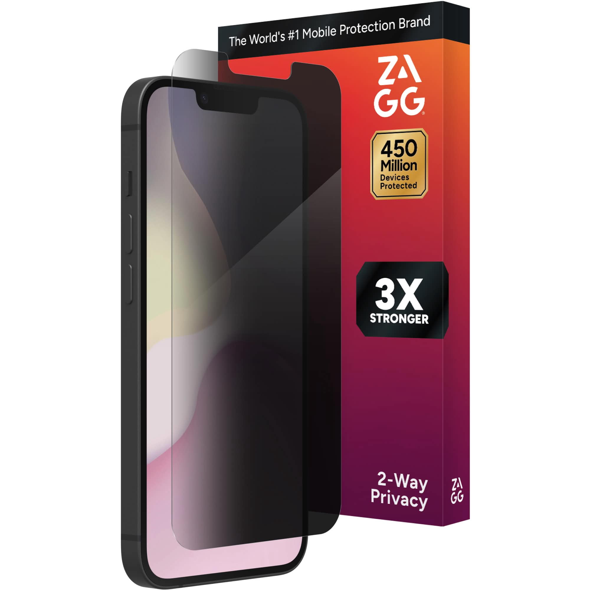 ZAGG InvisibleShield – Apple iPhone 17e / 16e / 14 / 13 Pro / 13 Glass Shield Privacy Screen Protector, Easy Installation with Precise Install Tray, 3x Stronger Glass, Impact & Scratch Protection