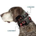 thumbnail image 2 of Buckle-Down Pet Collar, Dog Collar Plastic Buckle, Red Roses Scattered Black, 16 to 23 Inches 1.5 Inch Wide, 2 of 8