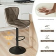 thumbnail image 6 of Daluvenix Modern Bar Stools Set of 2, Adjustable Swivel Counter Height Bar Chairs with Back, Faux Leather Upholstered for Kitchen Island, Dark Khaki, 6 of 6