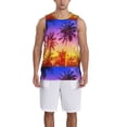 thumbnail image 4 of Easygdp Palm Trees at Sunset Men's Mesh Basketball Jersey Quick Drying Sleeveless Shirts Fitted Muscle Tank Tops Sport Round Neck T-Shirt - 4X-Large, 4 of 9
