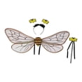 thumbnail image 4 of Diadema con alas de abeja, divertida decoración, accesorio de disfraz, accesorios festivos y adorables para disfraces. Juego de 3 piezas de café y negro, 4 of 9