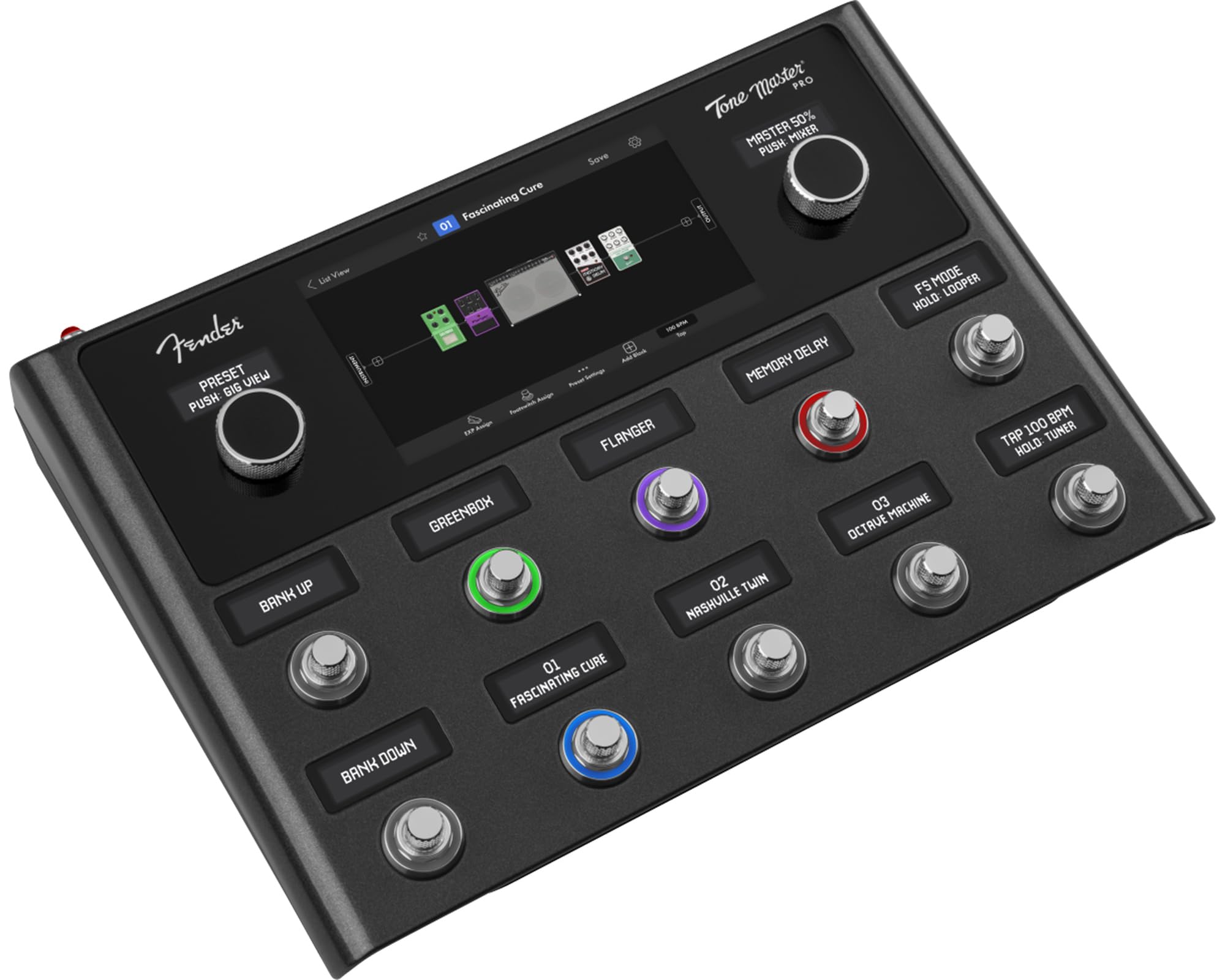 Fender Tone Master Pro Multi-Effects Guitar Workstation Bundle with 10ft Guitar Cable and 24-Pack Fender Picks