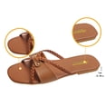 thumbnail image 5 of Womans Sandles Women's Versatile Plus-Size Strappy Sandals Spring/Summer Style Trendy Comfortable Heel Open Toe Two-Way Beach Flat Sandals.,Brown,41, 5 of 9