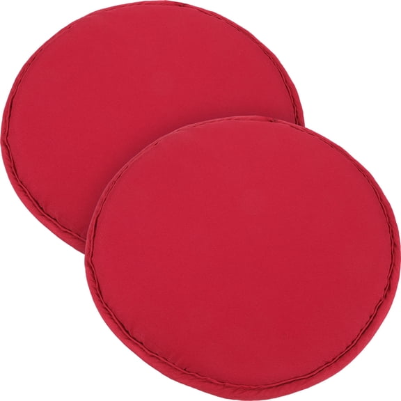 Amosfun 2Pcs Outdoor Sitting Cushion Dark Red Round Seat Pad Durable Polyester Camping Mat