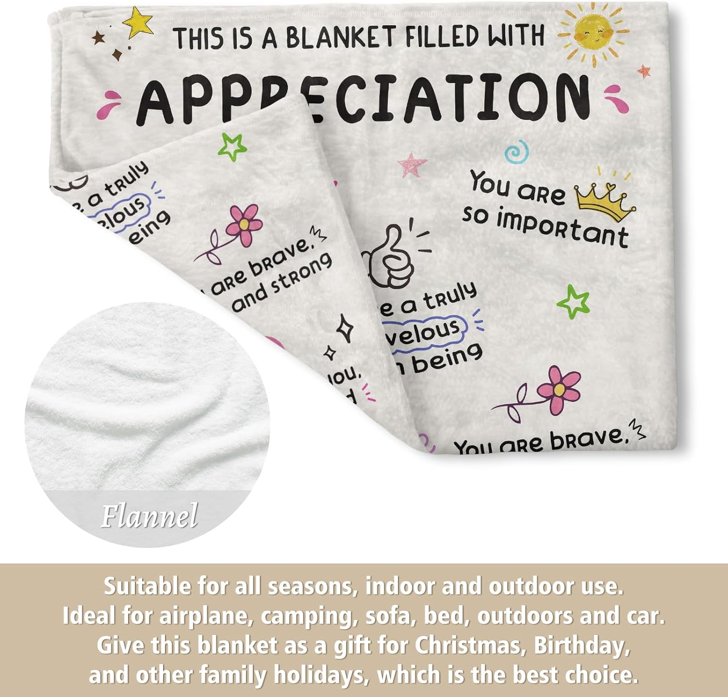 Thank You Gifts for Women Men, Appreciation Gifts- Soft Heartwarming Blanket with Appreciation Words- Teacher Employee Nurse Appreciate Gifts, Thank You Present for Coworker Friend