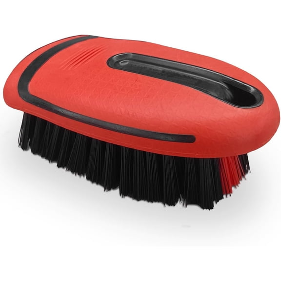 Stiff Bristle Carpet & Upholstery Brush, Detailing Scrubber for Car Interior, Leather & Home Cleaning, Ergonomic Design