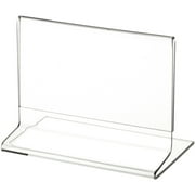 Plymor Clear Acrylic Sign Display / Literature Holder (Side-Load), 5" W x 3" H (3 Pack)