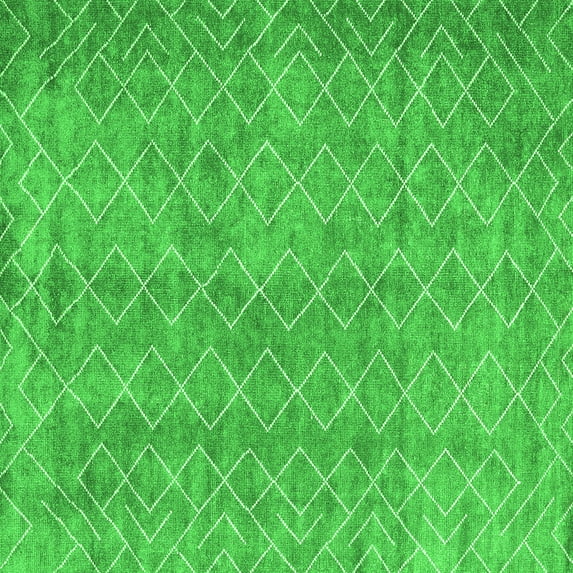 Ahgly Company Indoor Square Abstract Green Contemporary Area Rugs, 6' Square
