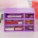 thumbnail image 5 of Bolsa de viaje para joyería transparente, organizador de escritorio de seis compartimentos - Morado, 5 of 6