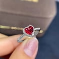 thumbnail image 1 of Anillo de diamantes de amor en forma de corazón simple y exquisito de plata de Jianjie, joyería popular, 1 of 5