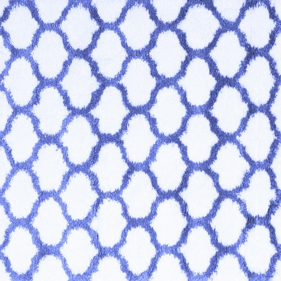 Ahgly Company Indoor Square Trellis Blue Contemporary Area Rugs, 8' Square
