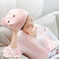 thumbnail image 3 of Gorro suave y absorbente para cabello seco, lindo oso de dibujos animados, microfibra súper suave, toalla de secado rápido para niños y adultos (rosa), 3 of 5