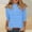 Sky Blue, variant on Women's 3/4 Sleeve Polo Shirt - Stand Collar with Full-Zip Front, Sporty Yet Stylish Solid Color Top Wine 3XL