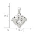 thumbnail image 3 of Auriga Fine Jewelry 925 Sterling Silver Dolphin Pendant for Women (L - 14.85mm, W - 14.76mm), 3 of 6
