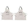 thumbnail image 4 of COSMOBETTY 2Pcs Waterproof Bakers Apron Beige Color Composite Material Half Body Style for Cooking Grilling Catering, 4 of 8