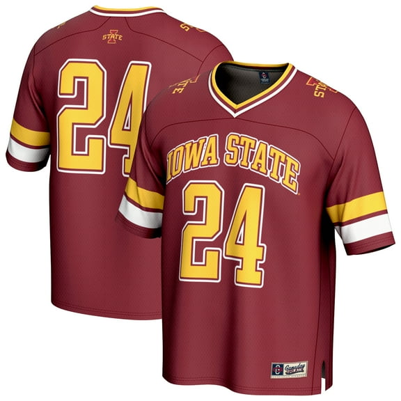 Unisex GameDay Greats #24 Cardinal Iowa State Cyclones Lightweight Collegiate Football Fashion Jersey