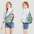 thumbnail image 2 of Exotic Floral Sling Backpack – Palm Leaf & Tropical Flowers Pattern, Durable Anti-Theft Pack for Students, 2 of 4