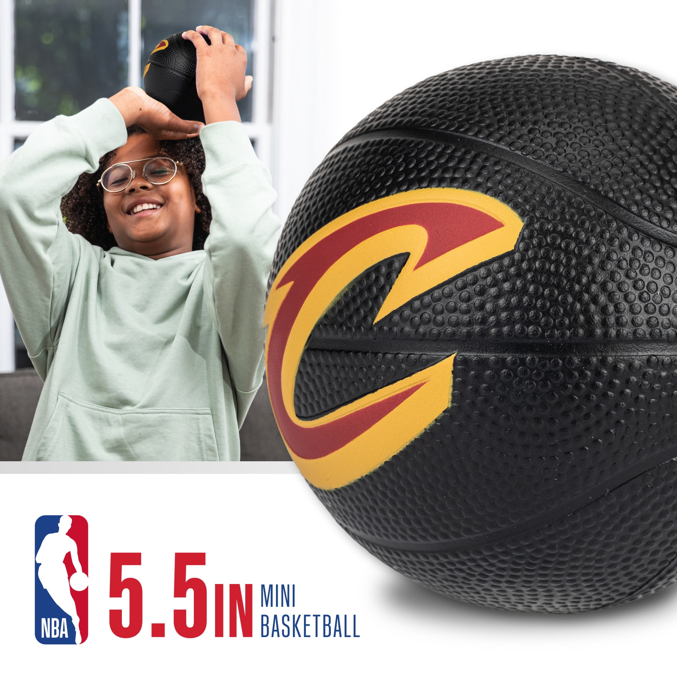 Franklin Sports NBA Cleveland Cavaliers Mini Foam Basketball - Kids 5.5" Inch Toy Basketball for Over the Door + Mini Indoor Basketball Hoops - NBA Fan Shop Soft Foam Indoor Kids Basketballs