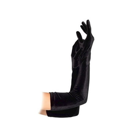 Women's Velvet Opera Length Gloves, Black, One Size