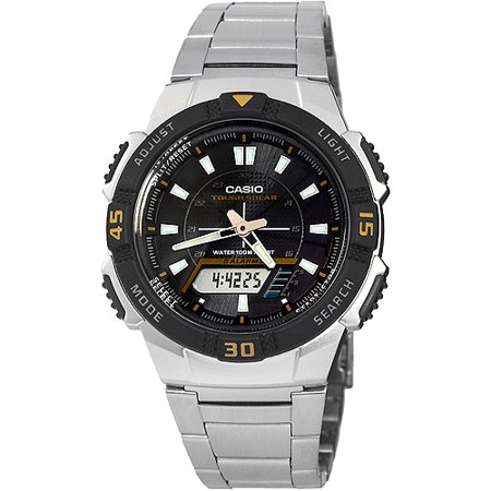 Men's Slim Solar-Powered Watch, Stainless Steel