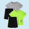 thumbnail image 4 of Odeerbi Conjunto Atlético de Malla de Niños de 2 Paquetes 5-14 Años, Ropa Deportiva de Tira Reflectante Seca Rápida de 2 Piezas Camiseta Shorts Outfits, 4 of 8