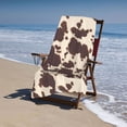 thumbnail image 5 of Horizontal Microfiber Absorbent Bath Towel 52×32in Household Blanket For Quick Drying Beach School Outdoor Travel Travel Dark Brown Cow Pattern, 5 of 8