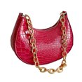 thumbnail image 1 of Bolso de un solo hombro, bolso de mano clásico retro, bolso de mano de un solo hombro con cremallera adecuado para damas, rojo rosa, 1 of 5