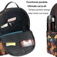 thumbnail image 5 of Lightweight Backpack With Adjustable Shoulder Strap Empty Bag Upright 12×14.5in For Weekend Holiday Travel Hiking Saddlebrown Colorful Houndstooth Hand-Drawn Sketch_1, 5 of 5