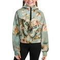 thumbnail image 5 of Chaqlin Classic Flowers Butterfly Fall Pullover Long Sleeve Sweater Clothes with Pocket Fashion Sweatshirt Girls Half Zipper Sweatshirts Size 5-6, 5 of 7