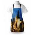 thumbnail image 3 of European Apron Charles Bridge Tower Dusk Czech Repuclic Prague Architecture Scenes from Europe, Unisex Kitchen Bib Apron with Adjustable Neck for Cooking Baking Gardening, Multicolor, by Ambesonne, 3 of 3