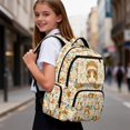 thumbnail image 3 of Yspwyqan Little Girls Backpack, Guinea Pig Floral 17 Inch Casual School Backpack, Multiple Pockets, Adjustable Straps, Fits 15.6 Laptop Bags for Primary Elementary Travel, 3 of 7