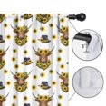 thumbnail image 4 of Blackout Kids Curtains,White Highland Cow Sunflower Hat Pattern Childrens Insulated Curtains Set Of 2,Bedroom Essentials,Toddler Room Decor 42"x54", 4 of 5