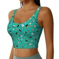 thumbnail image 2 of Goofa Sushi (3) Printed Sports Bras for Women, High Impact Running Bra Workout Crop Tank Tops Longline Sports Bra Push up-Large, 2 of 9