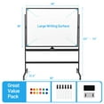 thumbnail image 3 of Costway Tableau Blanc Mobile Magnétique Réversible Double Face 48"x36 Pouces à Hauteur Réglable, 3 of 8