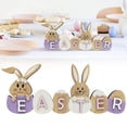 thumbnail image 3 of Easter Decorations for Home, Farmhouse Retro Bunny Table Wooden Sign for Tiered Tray Tabletop Shelf Mantel,Rustic Spring Table Ornaments Party Decor Outdoor Indoor, 3 of 9