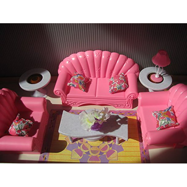 Barbie Size Dollhouse Furniture- Living Room Set - Walmart.com